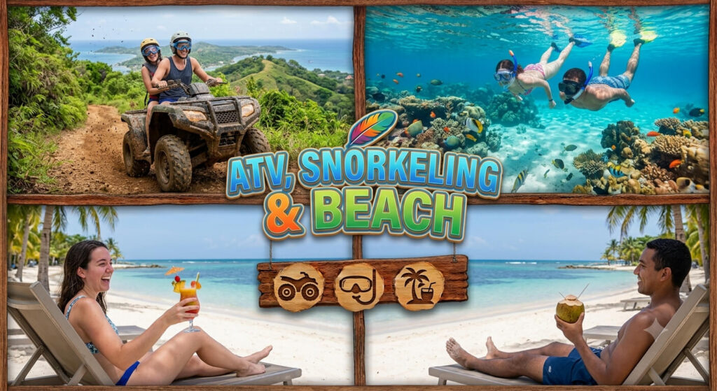 atv, snorkeling and beach tour